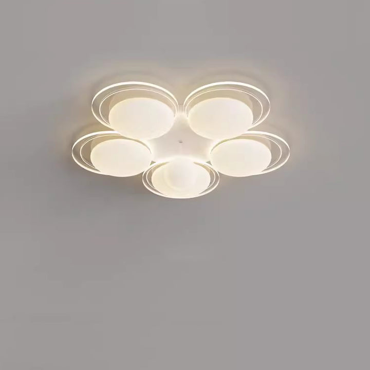 Plafonnier LED en fer nordique contemporain PE boule ronde pour salon 