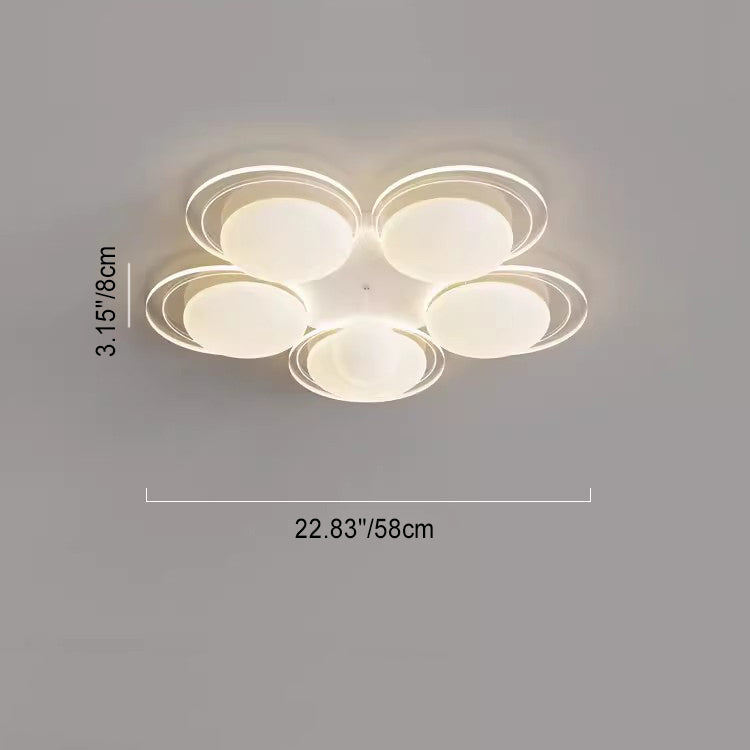 Plafonnier LED en fer nordique contemporain PE boule ronde pour salon 