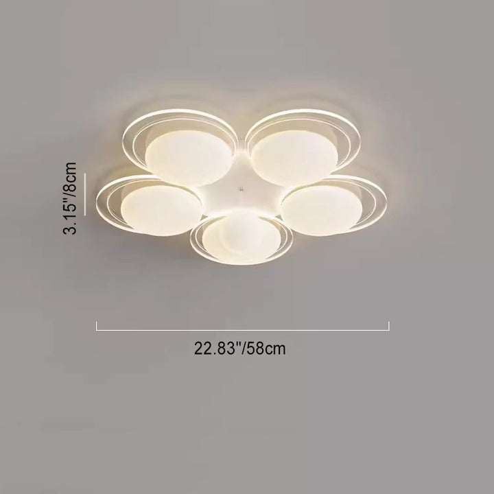 Plafonnier LED en fer nordique contemporain PE boule ronde pour salon 
