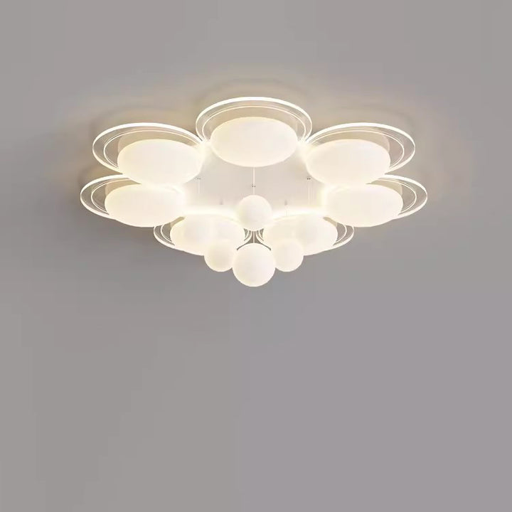 Plafonnier LED en fer nordique contemporain PE boule ronde pour salon 