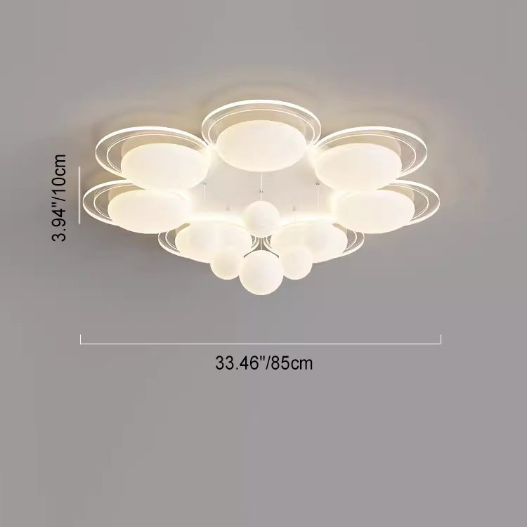 Plafonnier LED en fer nordique contemporain PE boule ronde pour salon 