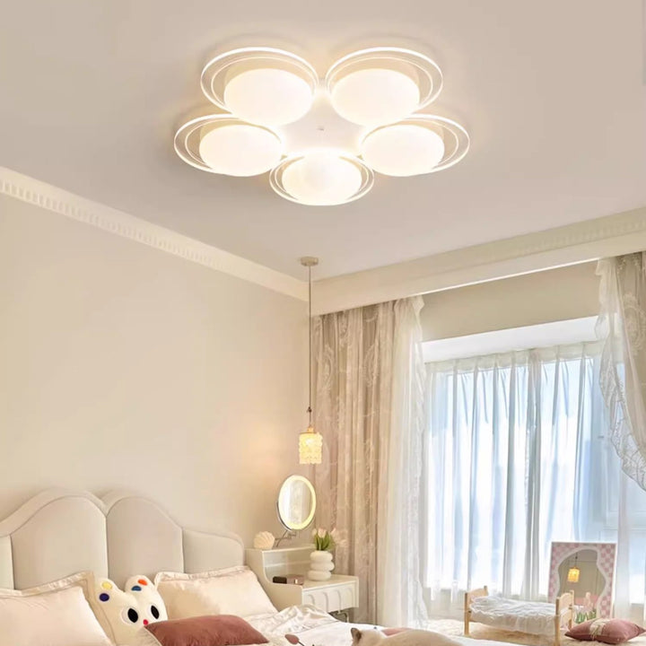 Plafonnier LED en fer nordique contemporain PE boule ronde pour salon 