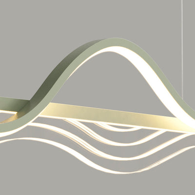 Moderne Nordic Eisen Acryl Welle Streifen LED Insel Licht Kronleuchter Für Esszimmer 