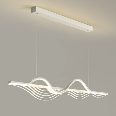 Moderne Nordic Eisen Acryl Welle Streifen LED Insel Licht Kronleuchter Für Esszimmer 