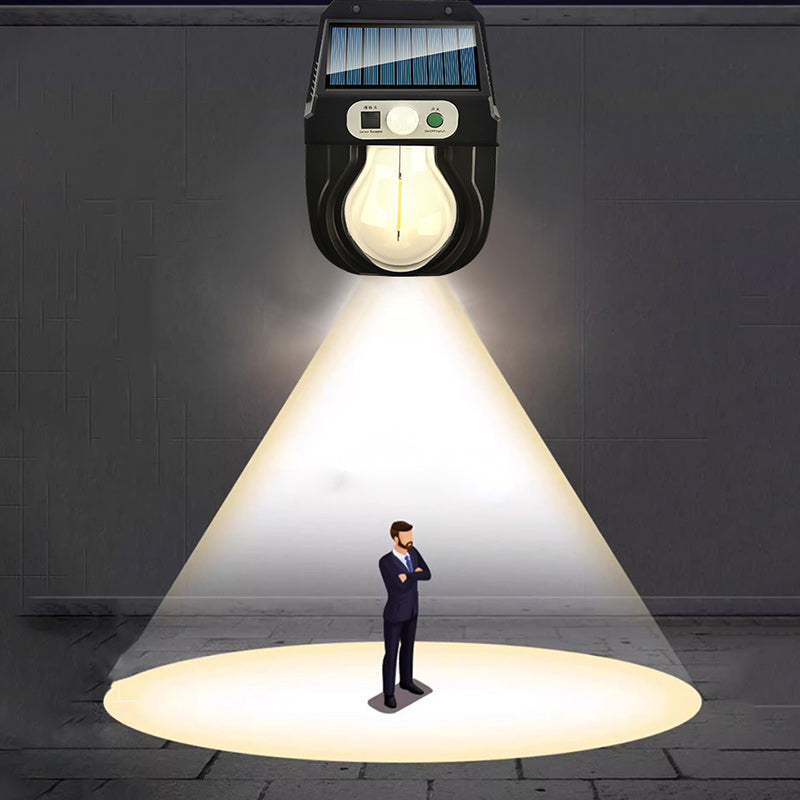 مصباح جداري LED بيضاوي الشكل من البلاستيك المقاوم للماء بتصميم آرت ديكو الحديث للطاقة الشمسية للاستخدام في الفناء الخارجي 