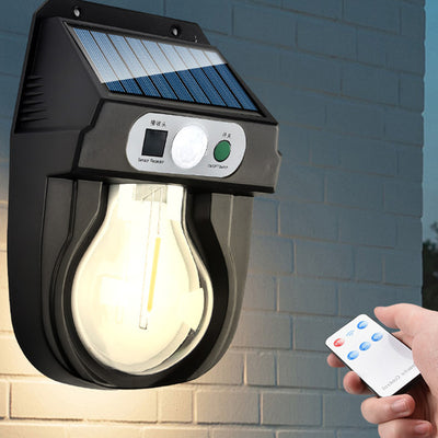مصباح جداري LED بيضاوي الشكل من البلاستيك المقاوم للماء بتصميم آرت ديكو الحديث للطاقة الشمسية للاستخدام في الفناء الخارجي 