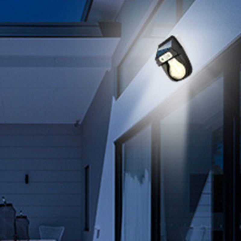 مصباح جداري LED بيضاوي الشكل من البلاستيك المقاوم للماء بتصميم آرت ديكو الحديث للطاقة الشمسية للاستخدام في الفناء الخارجي 