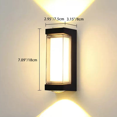 مصباح حائط LED مكعب أسطواني من الألومنيوم المقاوم للماء بتصميم بسيط وحديث للفناء الخارجي 