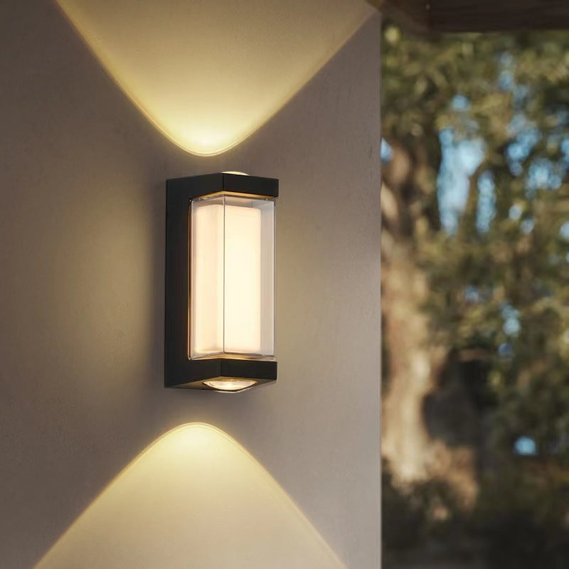 Applique Murale LED Cylindrique Cuboïde en Aluminium Étanche Simplicité Moderne Pour Patio Extérieur 