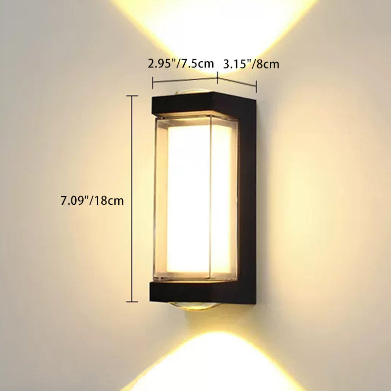 مصباح حائط LED مكعب أسطواني من الألومنيوم المقاوم للماء بتصميم بسيط وحديث للفناء الخارجي 
