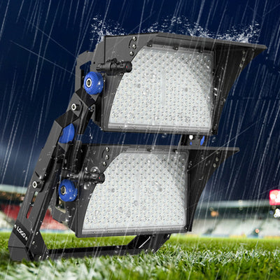 Luz LED de alta potencia para exteriores, impermeable, rectangular, giratoria, de aluminio industrial contemporáneo para patio exterior 