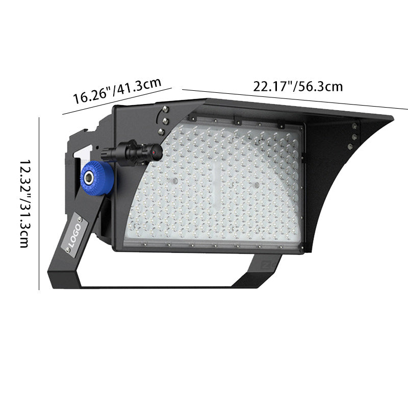Luz LED de alta potencia para exteriores, impermeable, rectangular, giratoria, de aluminio industrial contemporáneo para patio exterior 