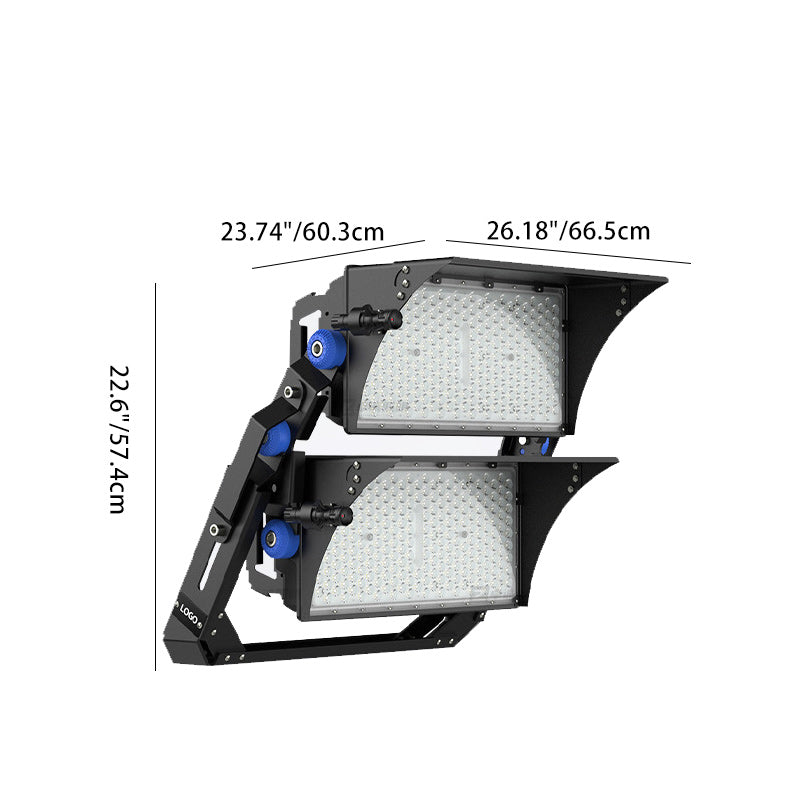 Luz LED de alta potencia para exteriores, impermeable, rectangular, giratoria, de aluminio industrial contemporáneo para patio exterior 