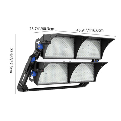 Luz LED de alta potencia para exteriores, impermeable, rectangular, giratoria, de aluminio industrial contemporáneo para patio exterior 