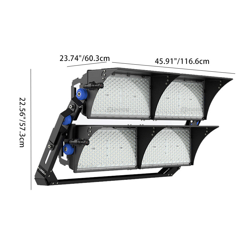 Luz LED de alta potencia para exteriores, impermeable, rectangular, giratoria, de aluminio industrial contemporáneo para patio exterior 
