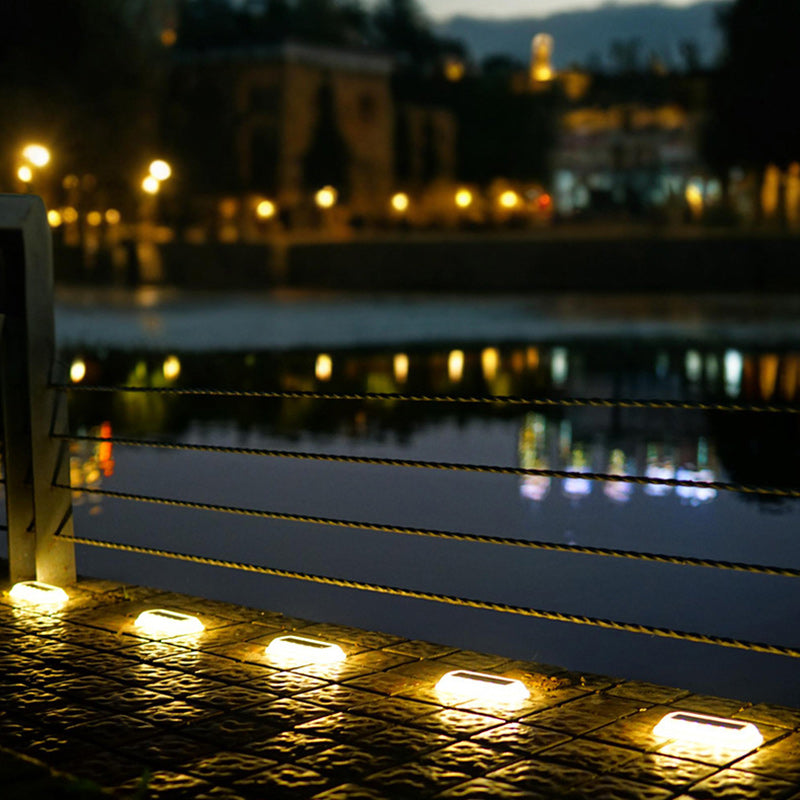 Iluminación de paisaje LED rectangular hexagonal de PC impermeable solar de simplicidad moderna para luz exterior de jardín 