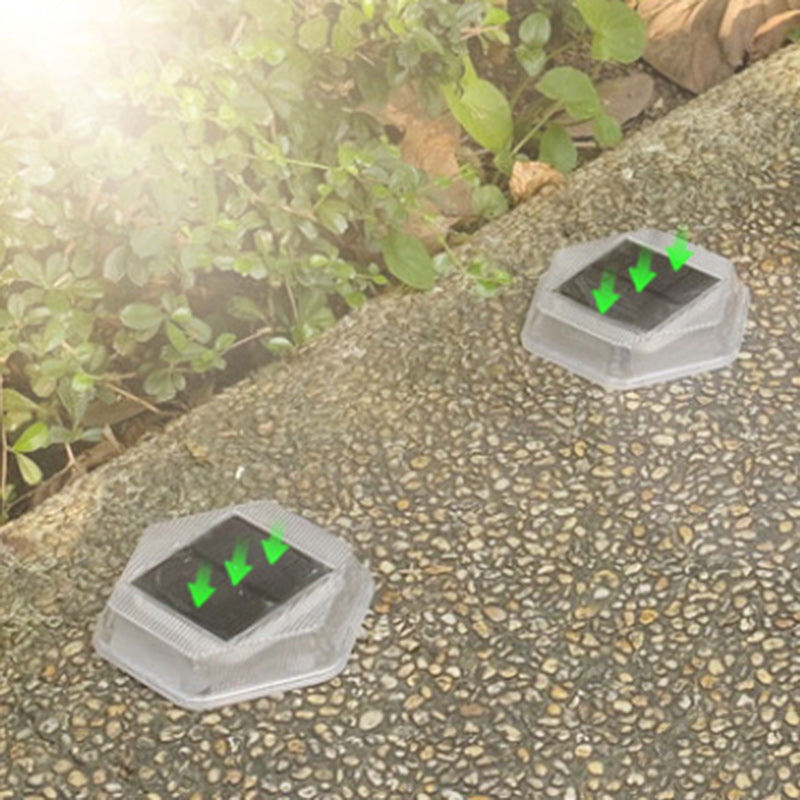 Iluminación de paisaje LED rectangular hexagonal de PC impermeable solar de simplicidad moderna para luz exterior de jardín 