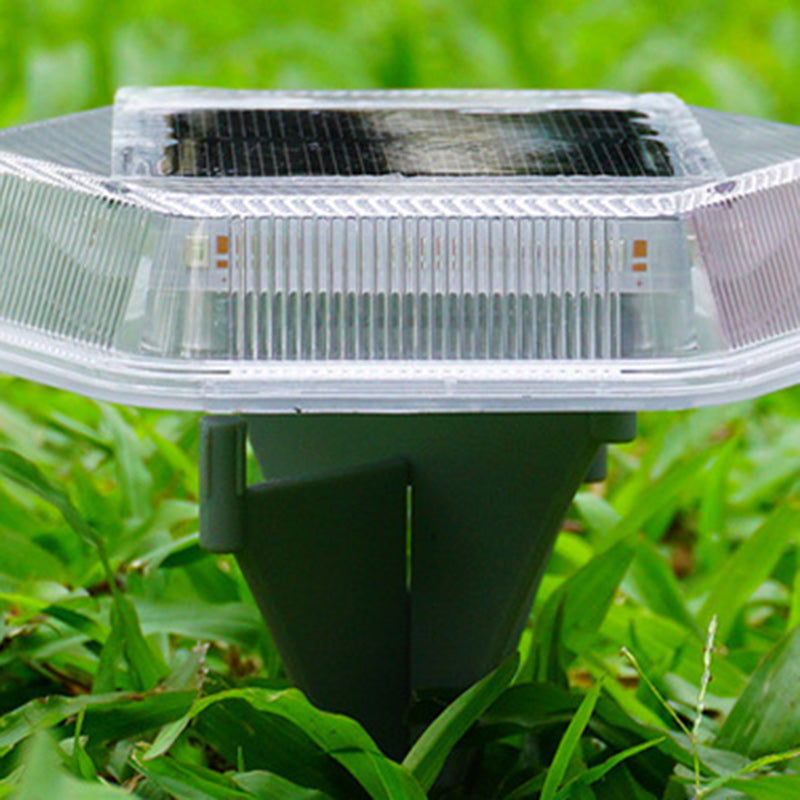 Iluminación de paisaje LED rectangular hexagonal de PC impermeable solar de simplicidad moderna para luz exterior de jardín 