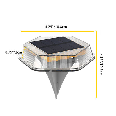 Iluminación de paisaje LED rectangular hexagonal de PC impermeable solar de simplicidad moderna para luz exterior de jardín 