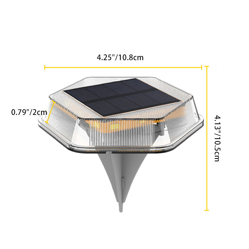 Iluminación de paisaje LED rectangular hexagonal de PC impermeable solar de simplicidad moderna para luz exterior de jardín 
