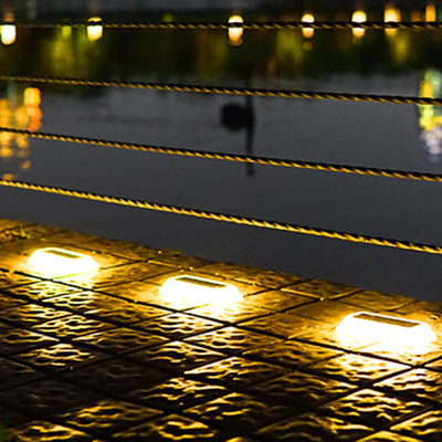 Iluminación de paisaje LED rectangular hexagonal de PC impermeable solar de simplicidad moderna para luz exterior de jardín 