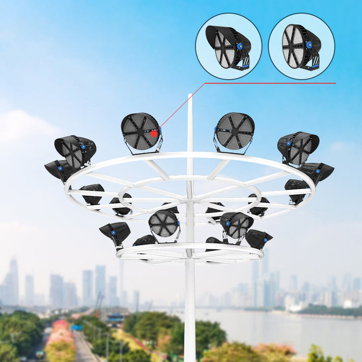 Lumière extérieure LED rotative ronde en aluminium étanche à la simplicité moderne pour patio extérieur 