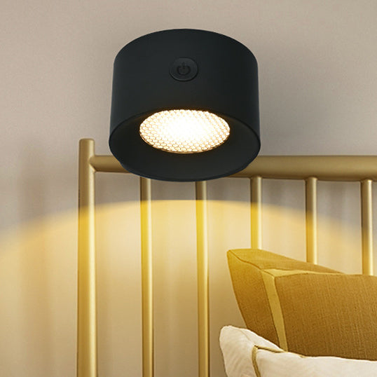 Lampe de table LED ronde en ABS PC rechargeable et rotative minimaliste moderne pour étude 