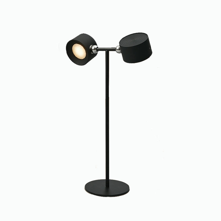 Lampe de table LED ronde en ABS PC rechargeable et rotative minimaliste moderne pour étude 