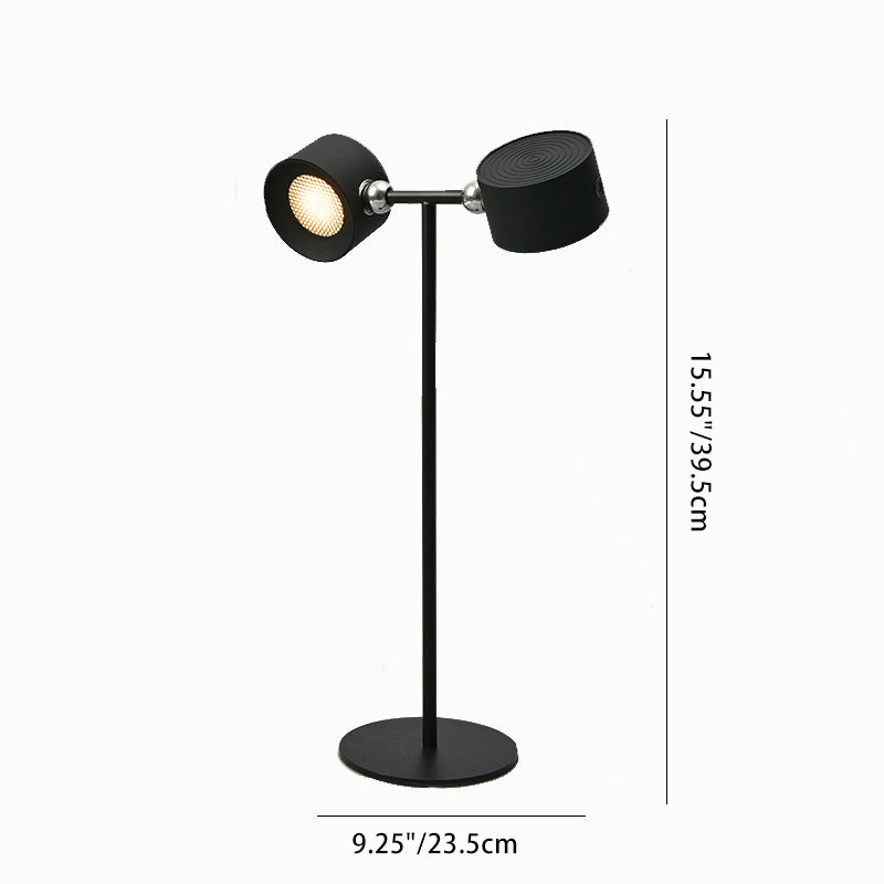 مصباح طاولة LED دائري قابل لإعادة الشحن وقابل للدوران مصنوع من ABS وPC بتصميم حديث وبسيط للدراسة 
