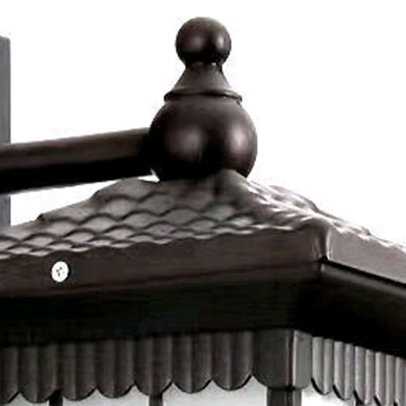 Applique murale LED en forme de cylindre en aluminium et verre imperméable solaire chinois traditionnel pour patio extérieur 
