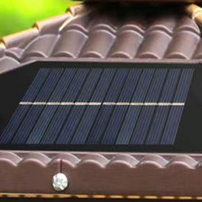 إضاءة المناظر الطبيعية LED على شكل أسطوانة مربعة من الألومنيوم والزجاج PC المضاد للماء بالطاقة الشمسية الصينية التقليدية لشجرة الصنوبر للضوء الخارجي لفناء الهواء الطلق 