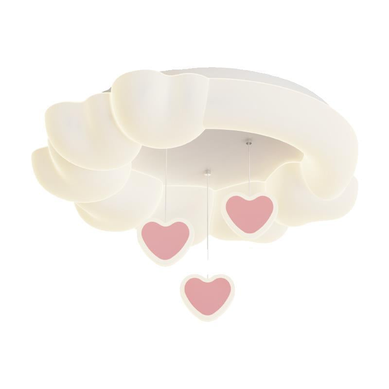 Plafonnier LED contemporain pour enfants nordiques en fer PE rond étoile nuage maïs pour chambre à coucher 