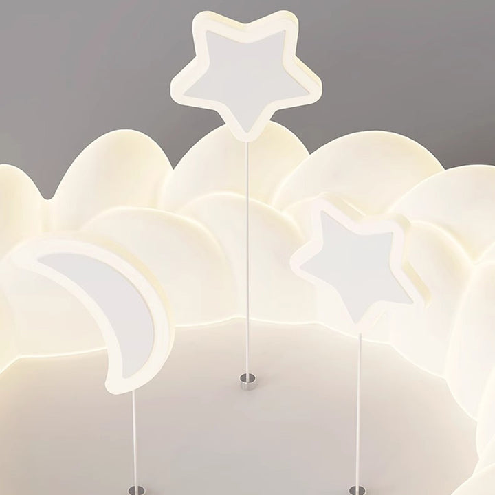 Plafonnier LED contemporain pour enfants nordiques en fer PE rond étoile nuage maïs pour chambre à coucher 