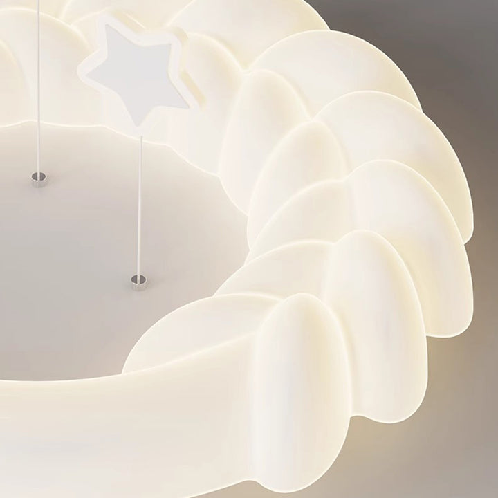 Plafonnier LED contemporain pour enfants nordiques en fer PE rond étoile nuage maïs pour chambre à coucher 