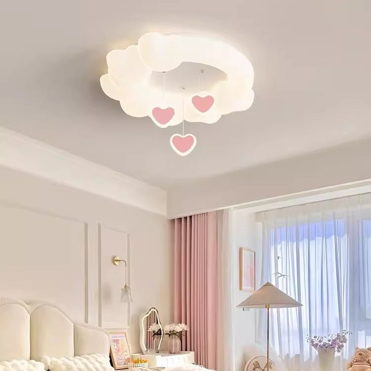 Plafonnier LED contemporain pour enfants nordiques en fer PE rond étoile nuage maïs pour chambre à coucher 