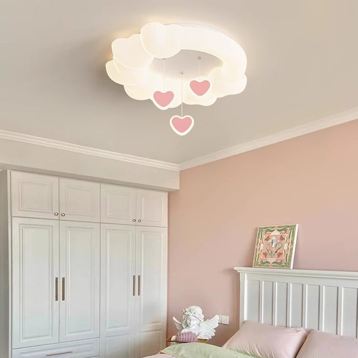 Plafonnier LED contemporain pour enfants nordiques en fer PE rond étoile nuage maïs pour chambre à coucher 