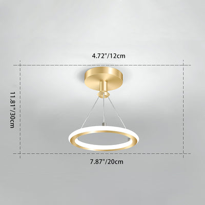 Contemporary Nordic Round Metal Silica LED Semi-Flush Mount Ceiling Light For Hallway