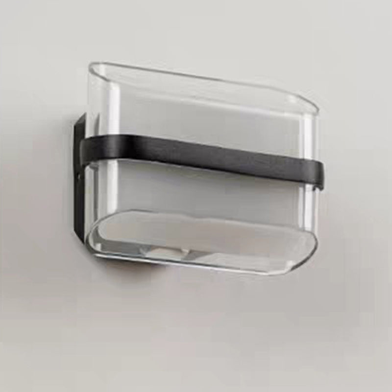 Lampe murale LED rectangulaire en aluminium acrylique étanche à la simplicité moderne pour patio extérieur 