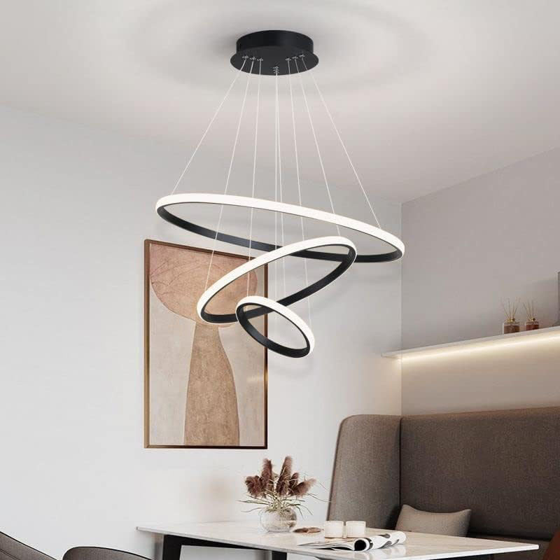 ثريات LED دائرية من الحديد والسيليكا على الطراز الاسكندنافي المعاصر لغرفة المعيشة 