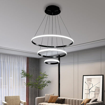 ثريات LED دائرية من الحديد والسيليكا على الطراز الاسكندنافي المعاصر لغرفة المعيشة 