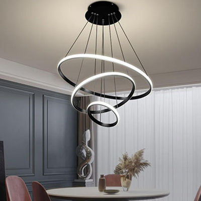 ثريات LED دائرية من الحديد والسيليكا على الطراز الاسكندنافي المعاصر لغرفة المعيشة 