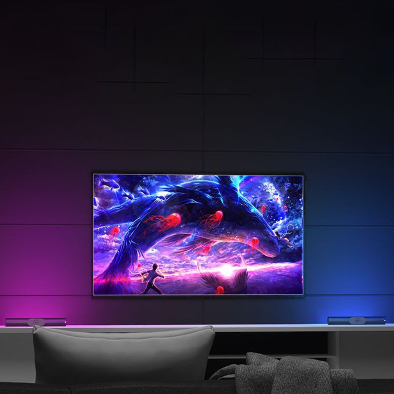 مصباح طاولة LED بتقنية البلوتوث واتصال USB مصنوع من ABS وPC بشريط تصميم بسيط وحديث للدراسة 