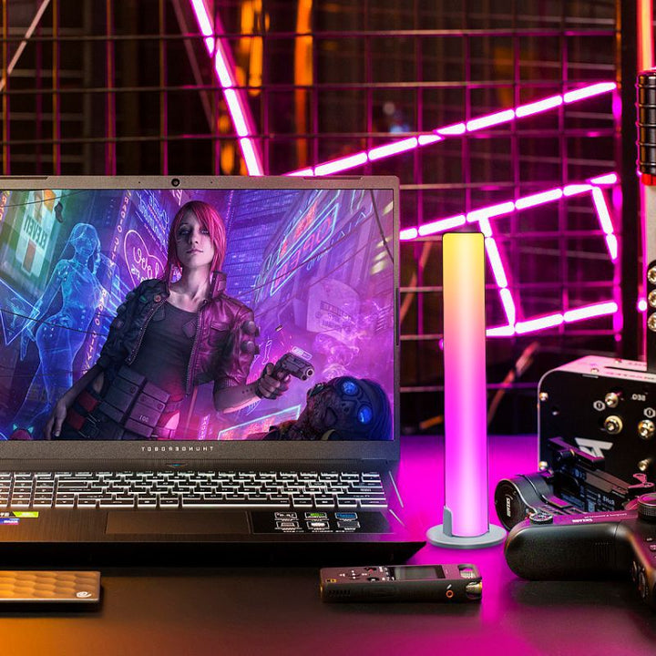Lampe de Table LED USB Connectée Bluetooth avec Bande en ABS PC Simplicité Moderne pour Étude 