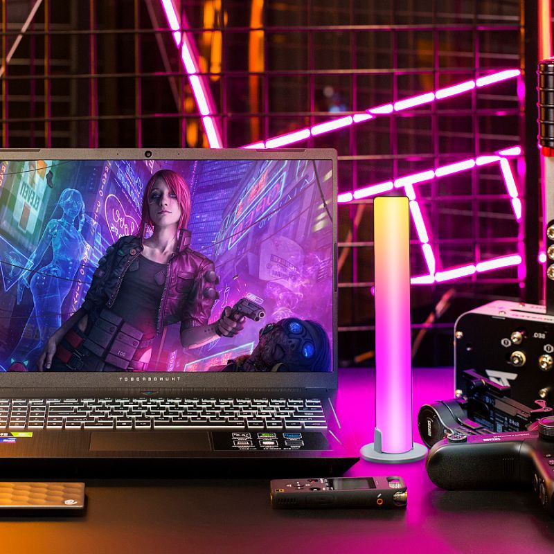 مصباح طاولة LED بتقنية البلوتوث واتصال USB مصنوع من ABS وPC بشريط تصميم بسيط وحديث للدراسة 