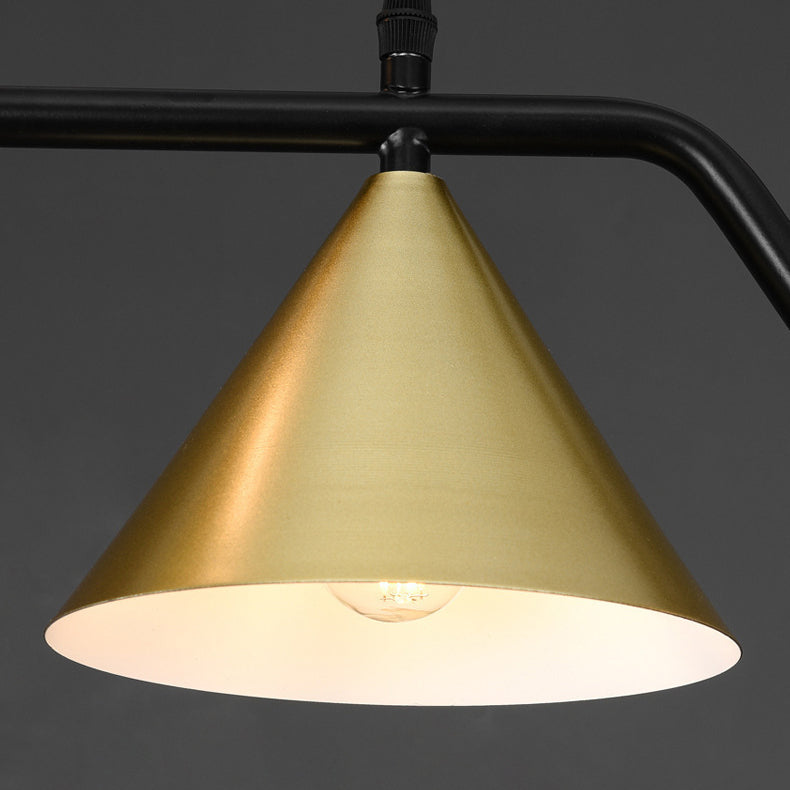 Lustre contemporain en fer et verre scandinave avec cône et boules 4/5/6/9 lumières pour salle à manger 