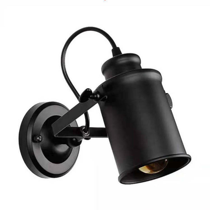 Zeitgenössische Industrie Eisen drehbare Zylinder 1-Licht Wandleuchte Lampe für Flur 