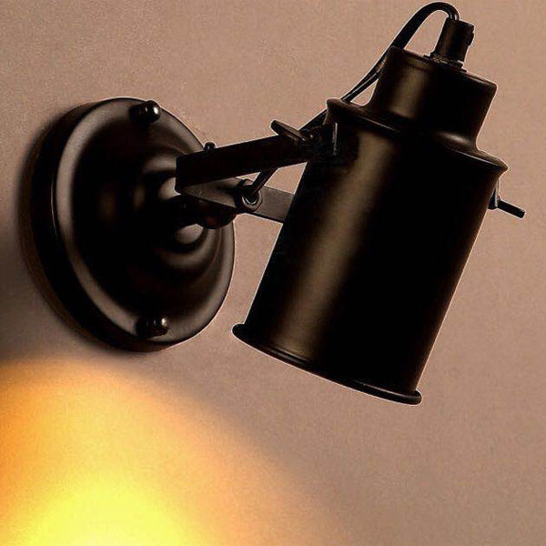 Zeitgenössische Industrie Eisen drehbare Zylinder 1-Licht Wandleuchte Lampe für Flur 