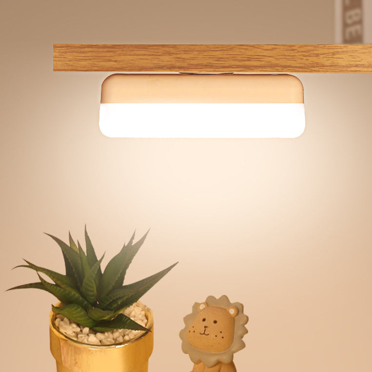 مصباح حائط LED مستطيل بشريط بلاستيكي قابل لإعادة الشحن بتصميم حديث وبسيط مع شفط مغناطيسي، إضاءة ليلية للدراسة 