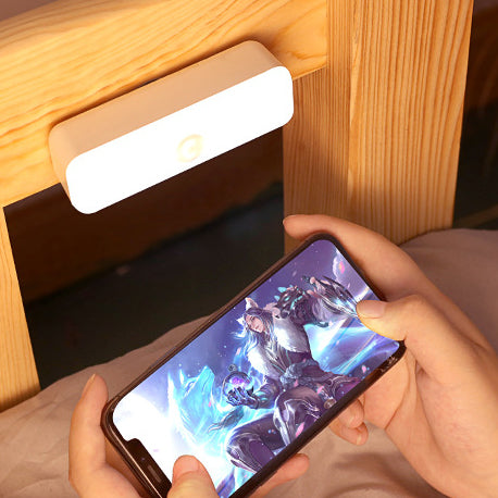 مصباح حائط LED مستطيل بشريط بلاستيكي قابل لإعادة الشحن بتصميم حديث وبسيط مع شفط مغناطيسي، إضاءة ليلية للدراسة 