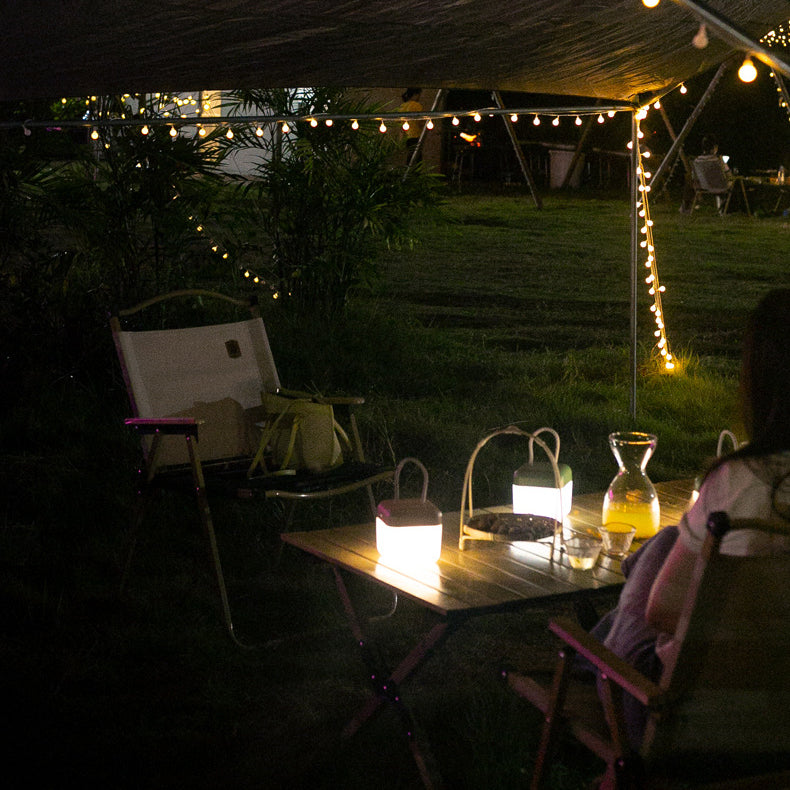 Éclairage paysager LED cylindrique portable rechargeable en ABS de simplicité moderne pour le jardin 